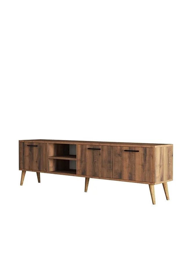 Exxen Ahşap Ayaklı Tv Ünitesi Hat Rengi